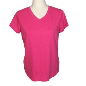 Muk Luks Fuchisa Cotton Blend Slub V Neck Tee Size XS